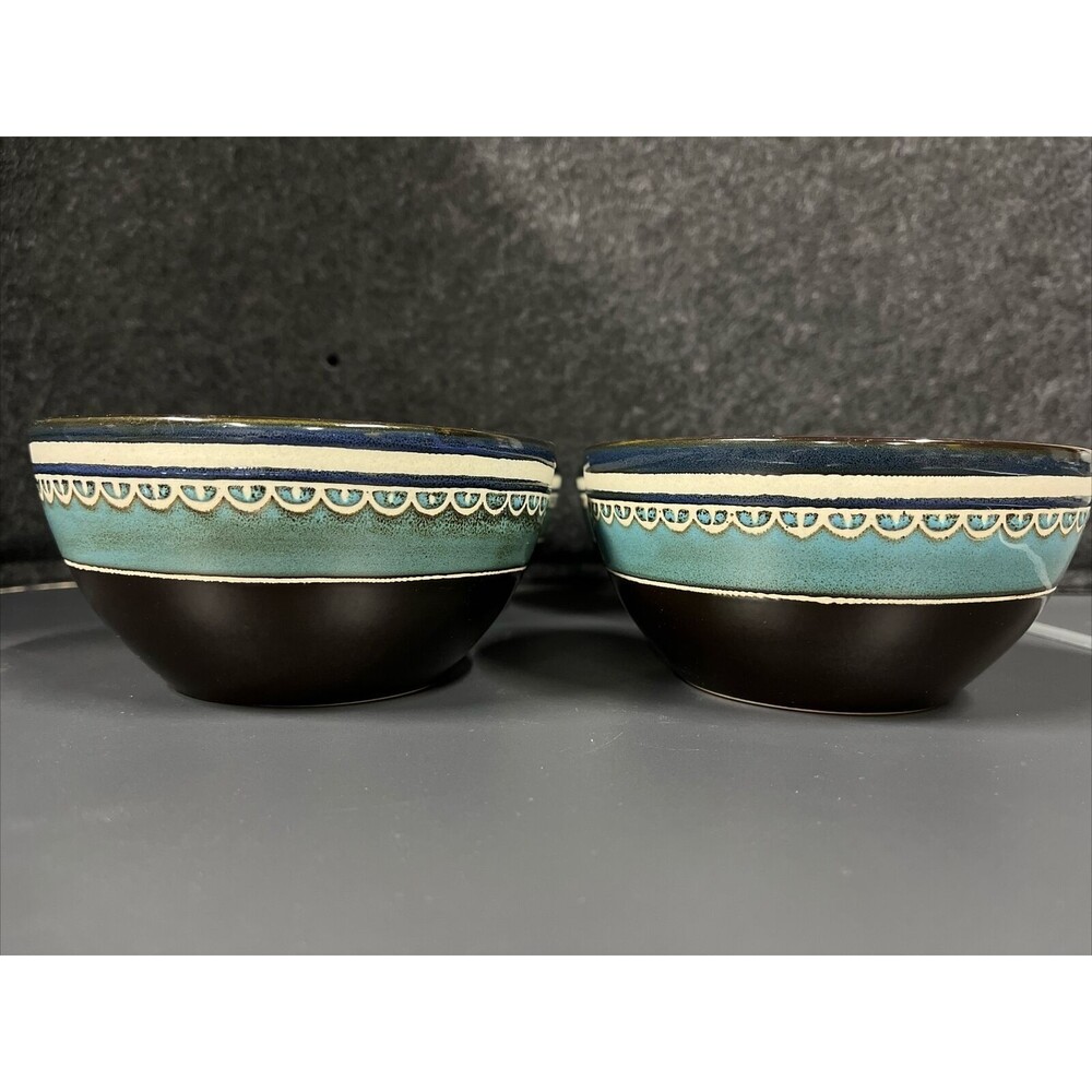 Gibson Designs Elite Reactive Glaze LOT Of Four 6" SOUP CEREAL BOWLS EUC